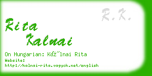 rita kalnai business card